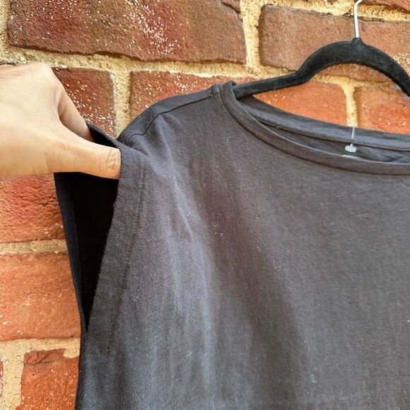 Eileen Fisher Bateau Neck Boxy Top black Women's XXS NWOT - Picture 3 of 9